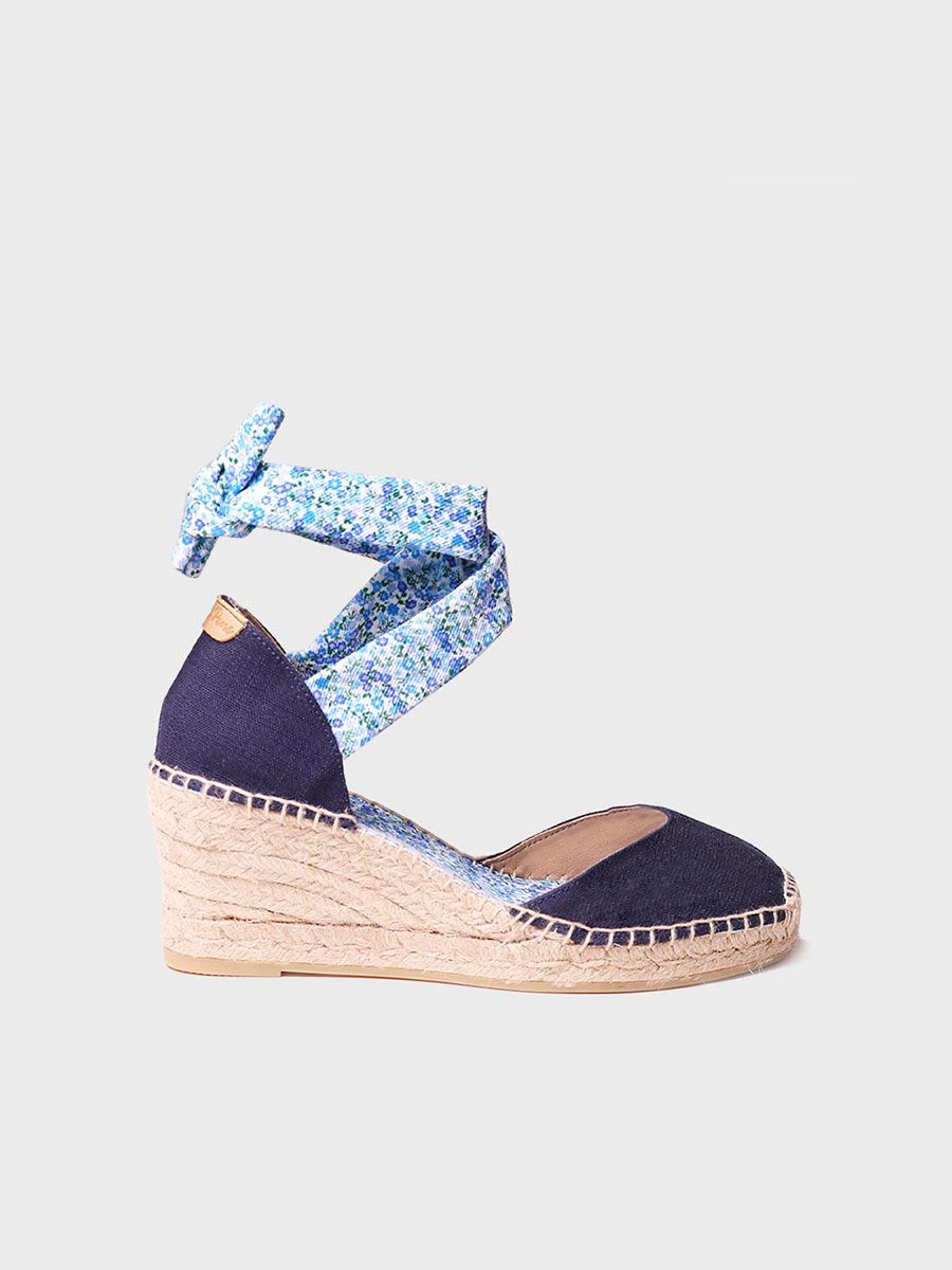 Espadrille with ribbons in Navy colour - JUDIT-AP