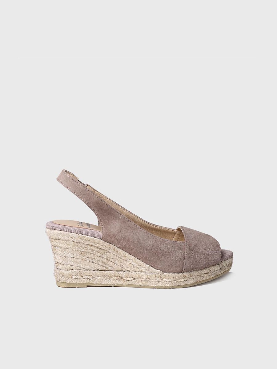 Open wedge espadrilles in Taupe colour - MONZA-A