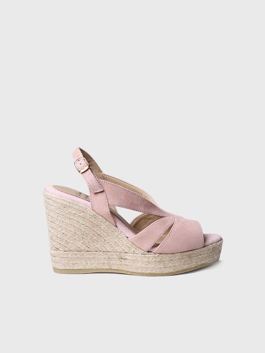 High wedge sandal in pink colour - NAOMI-A