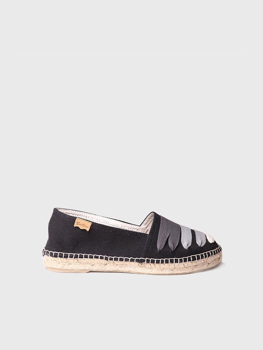 Espadrilles with ribbons in Black colour - ROSE-NE