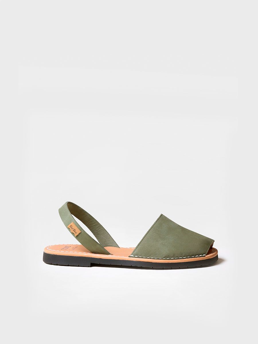 Men's sandal with crossed straps in Khaki colour - GRAU-N