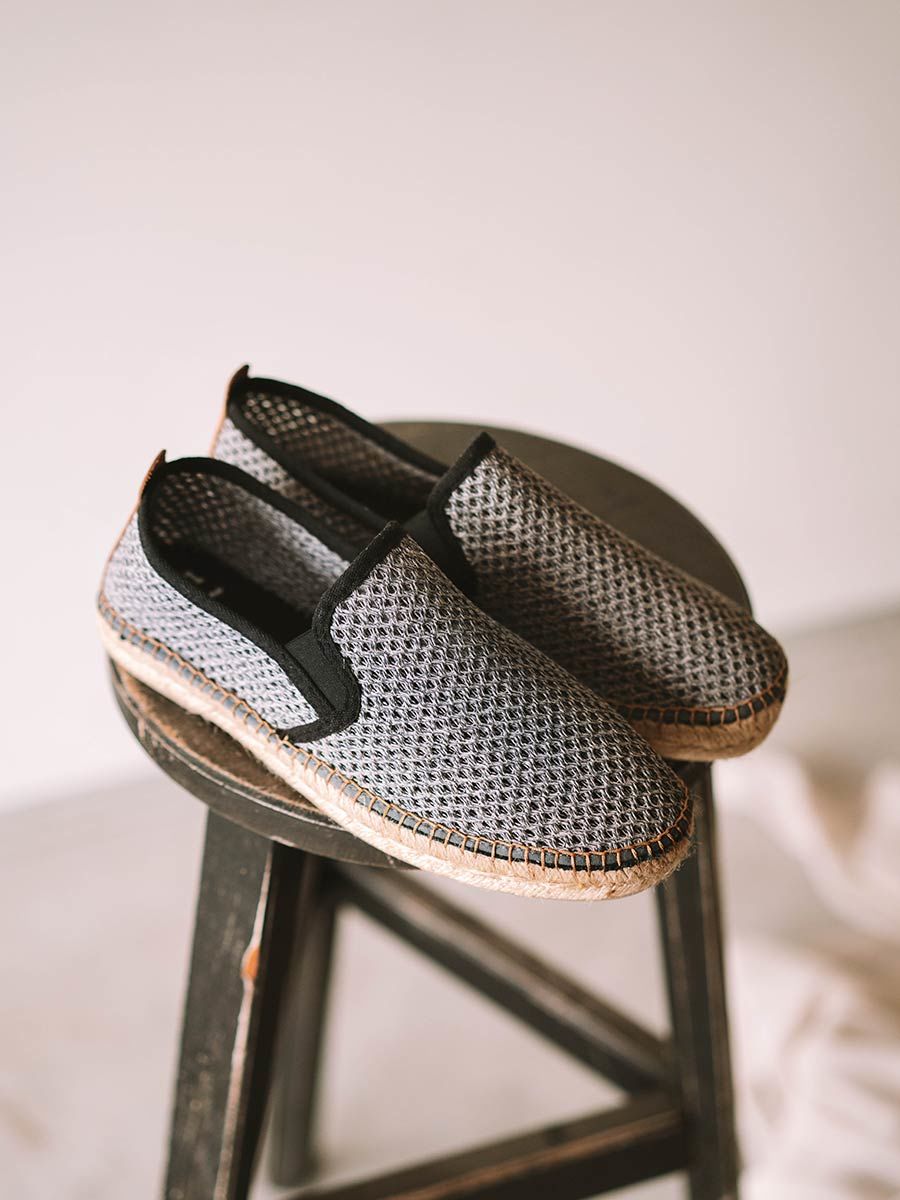 Men's perforated espadrilles in Grey colour - DIDAC