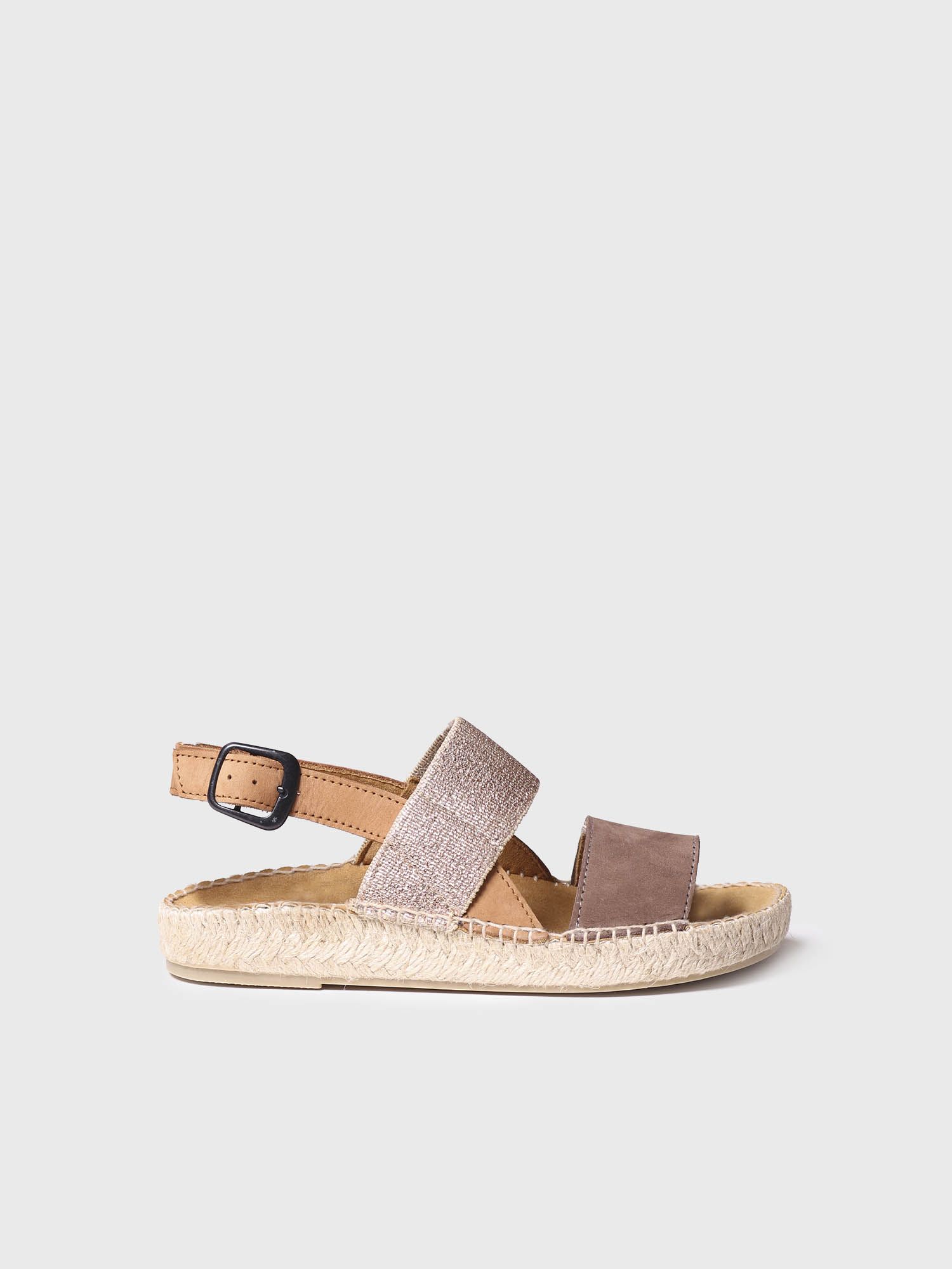 Women's espadrille made of suede and fabric - BELLE-N