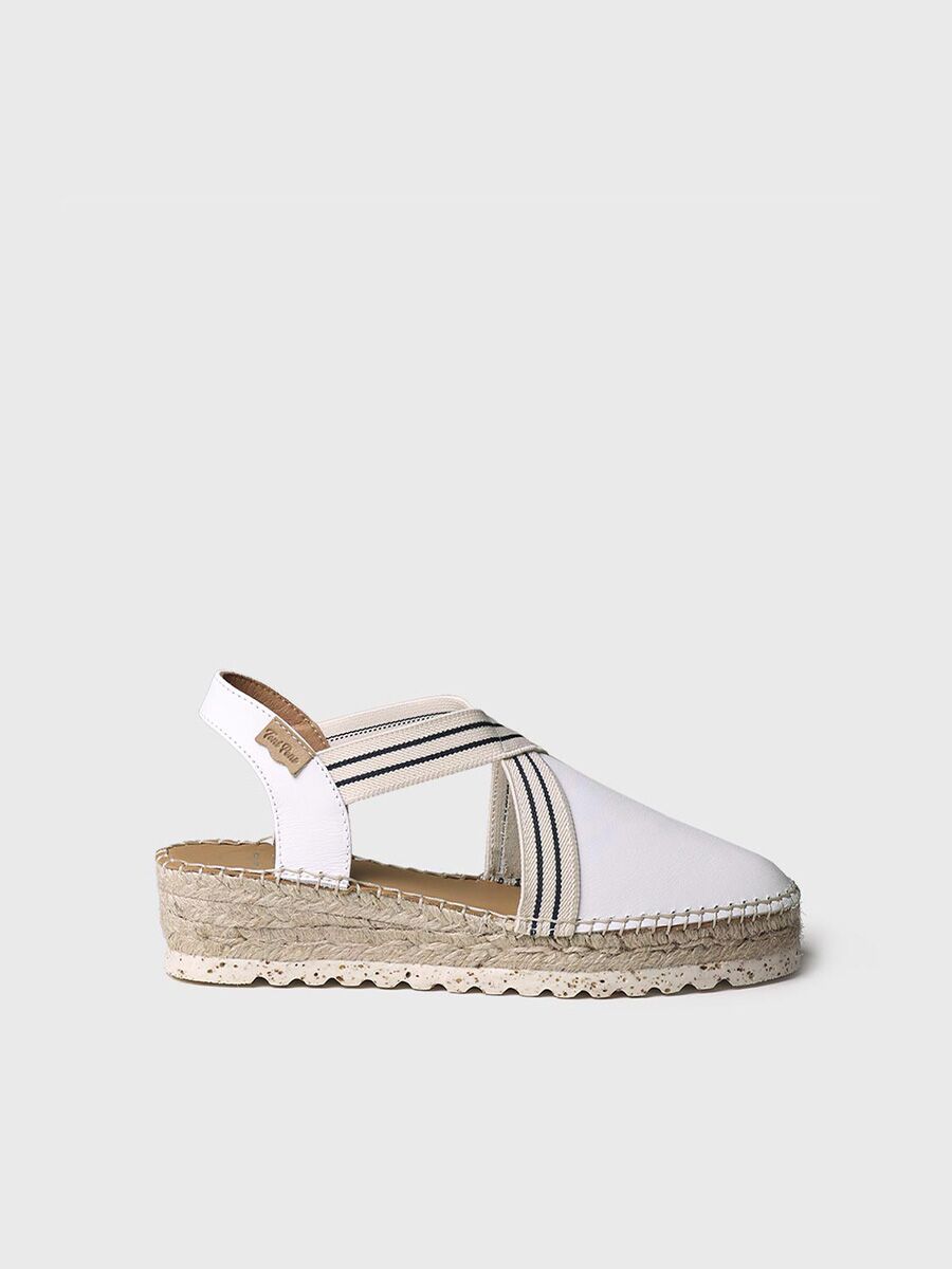 Flat espadrilles with elastic band in White colour - VERA-SW