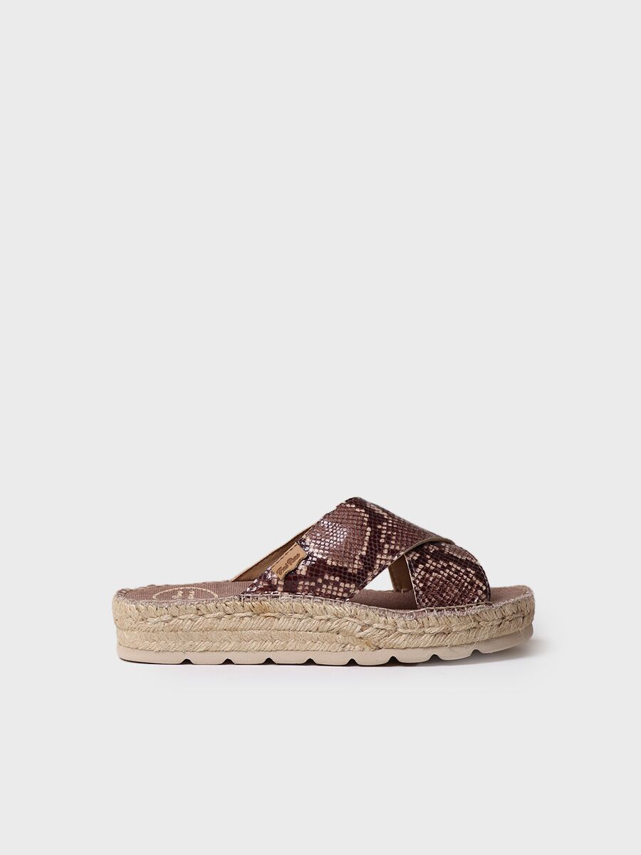 Sandale plate avec bandes de cuir croisées - BABEL-LY natural