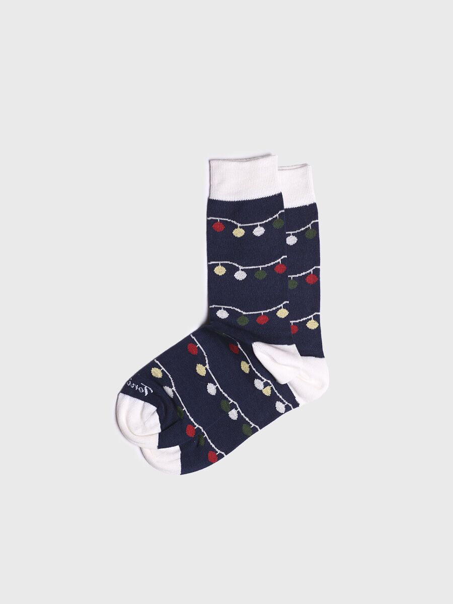 Calcetines unisex en algodón con motivos navideños - QUEL-ND luces