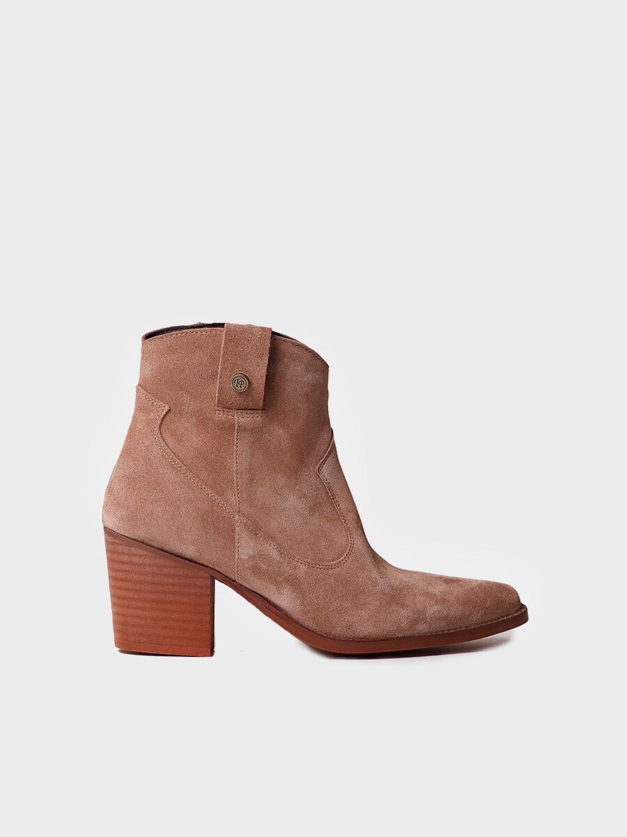 Women's Ankle boot in suede in coffee color - LORETTA-SY