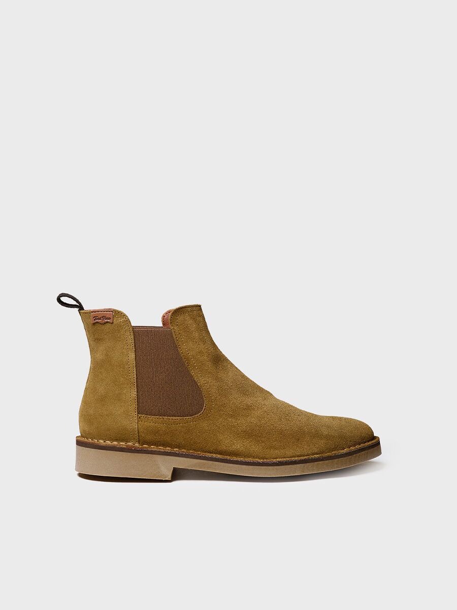 Men's Chelsea Ankle boot in Suede in Olive - JAN-SY