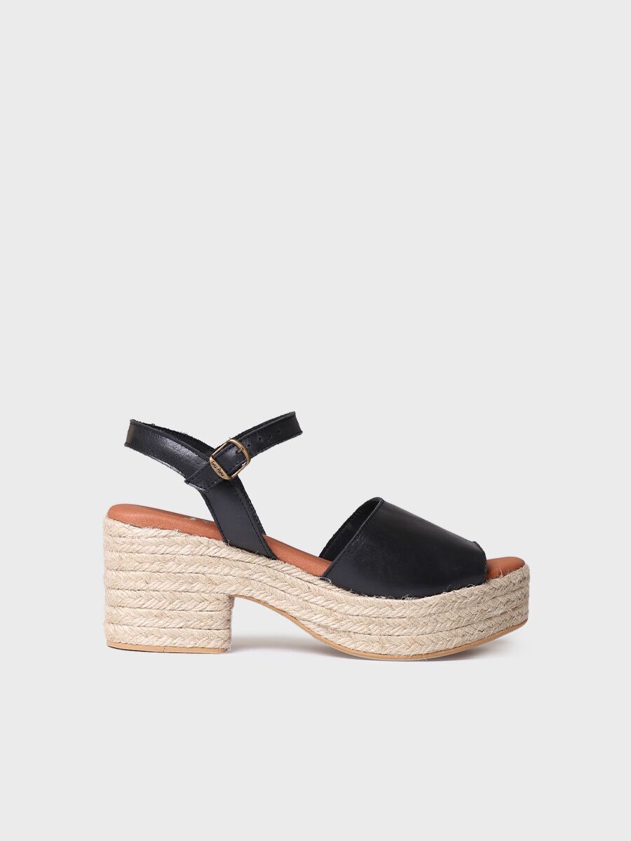 Pema leather espadrille platform sandals in black - Chloe | Mytheresa