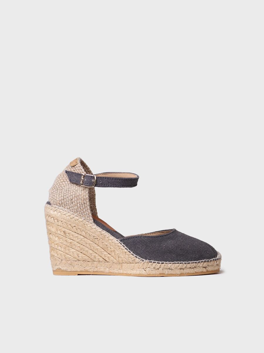 Women's wedge espadrilles in linen and cotton - PIPER-GY