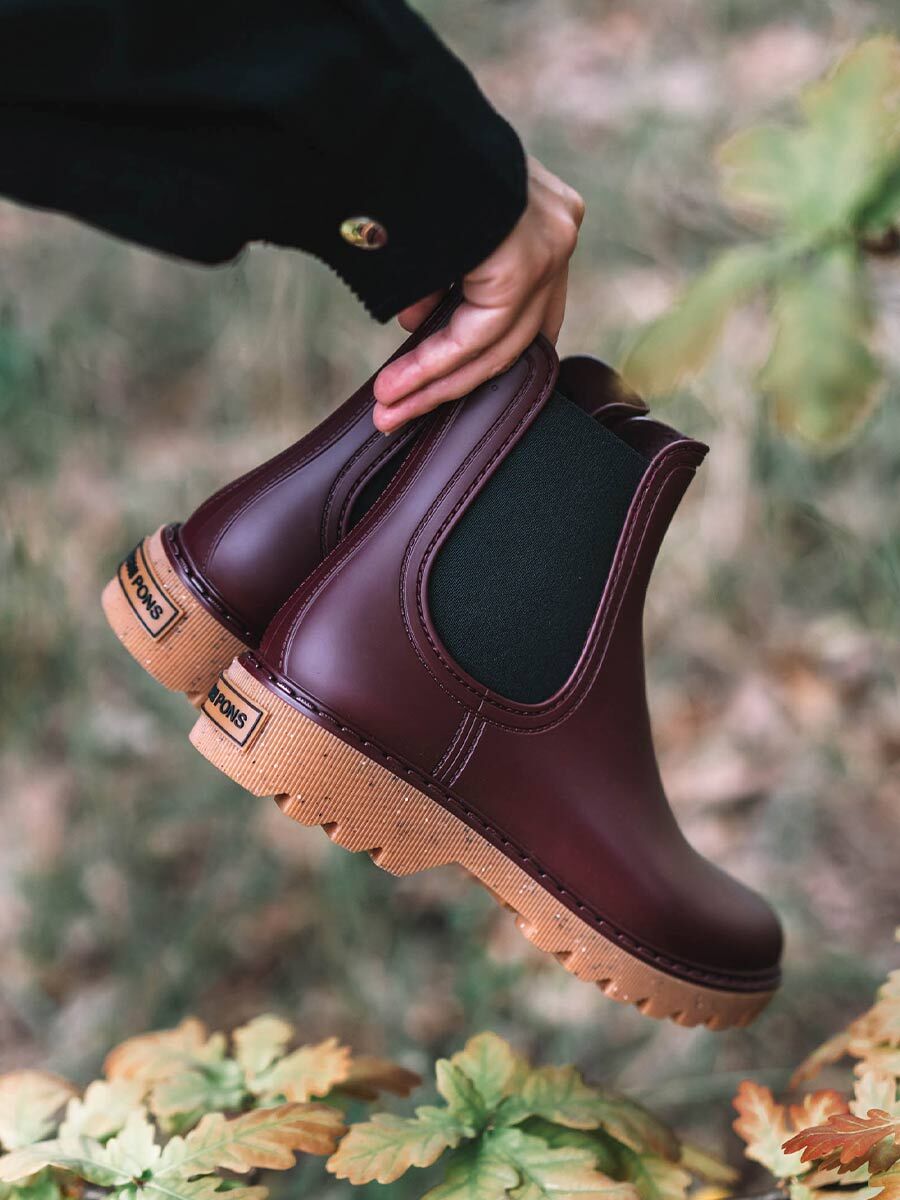 Women's rain Ankle boot in burgundy - CALI