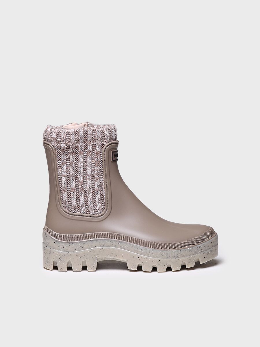 Bottines de pluie pour femme en taupe - CAMOS