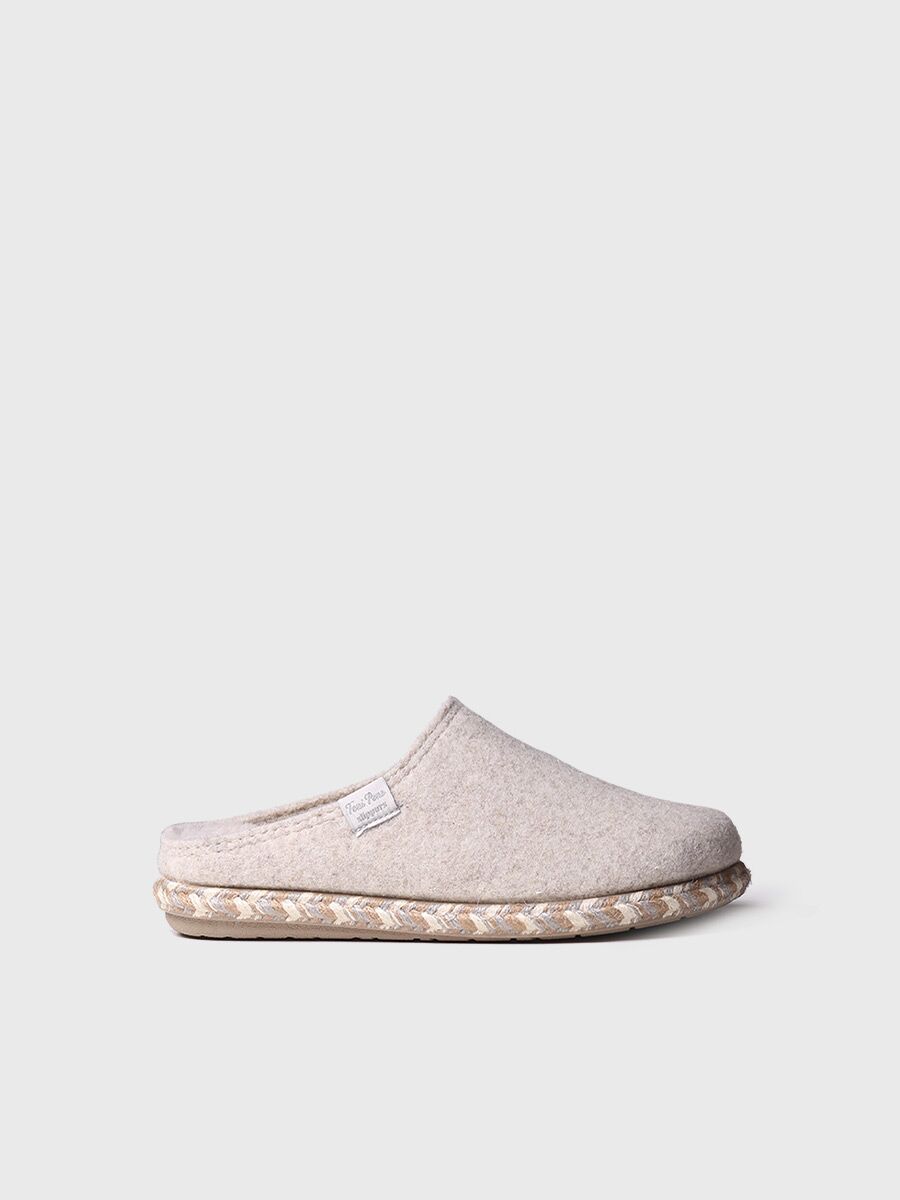 Women's felt slippers in raw - DELI-FP