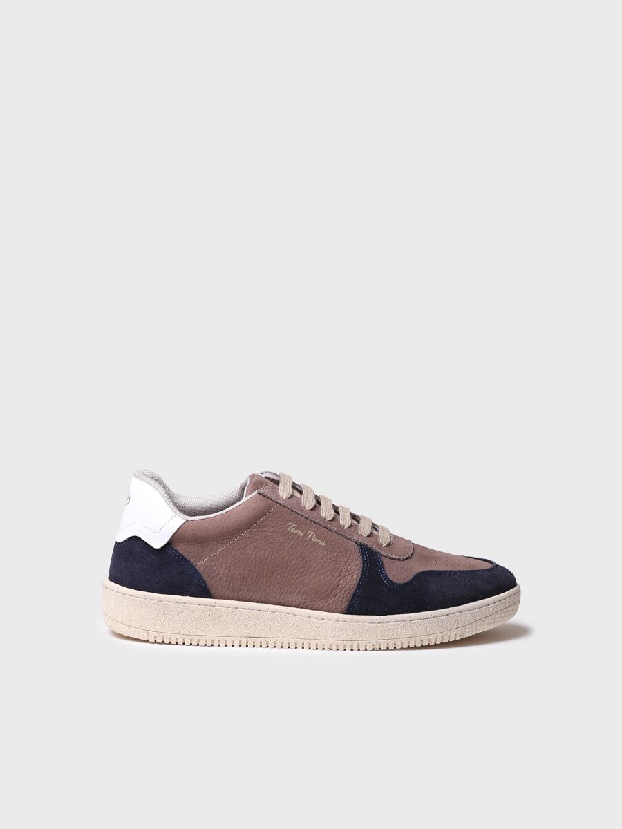 Sneakers para hombre en serraje en taupe - DUBLIN