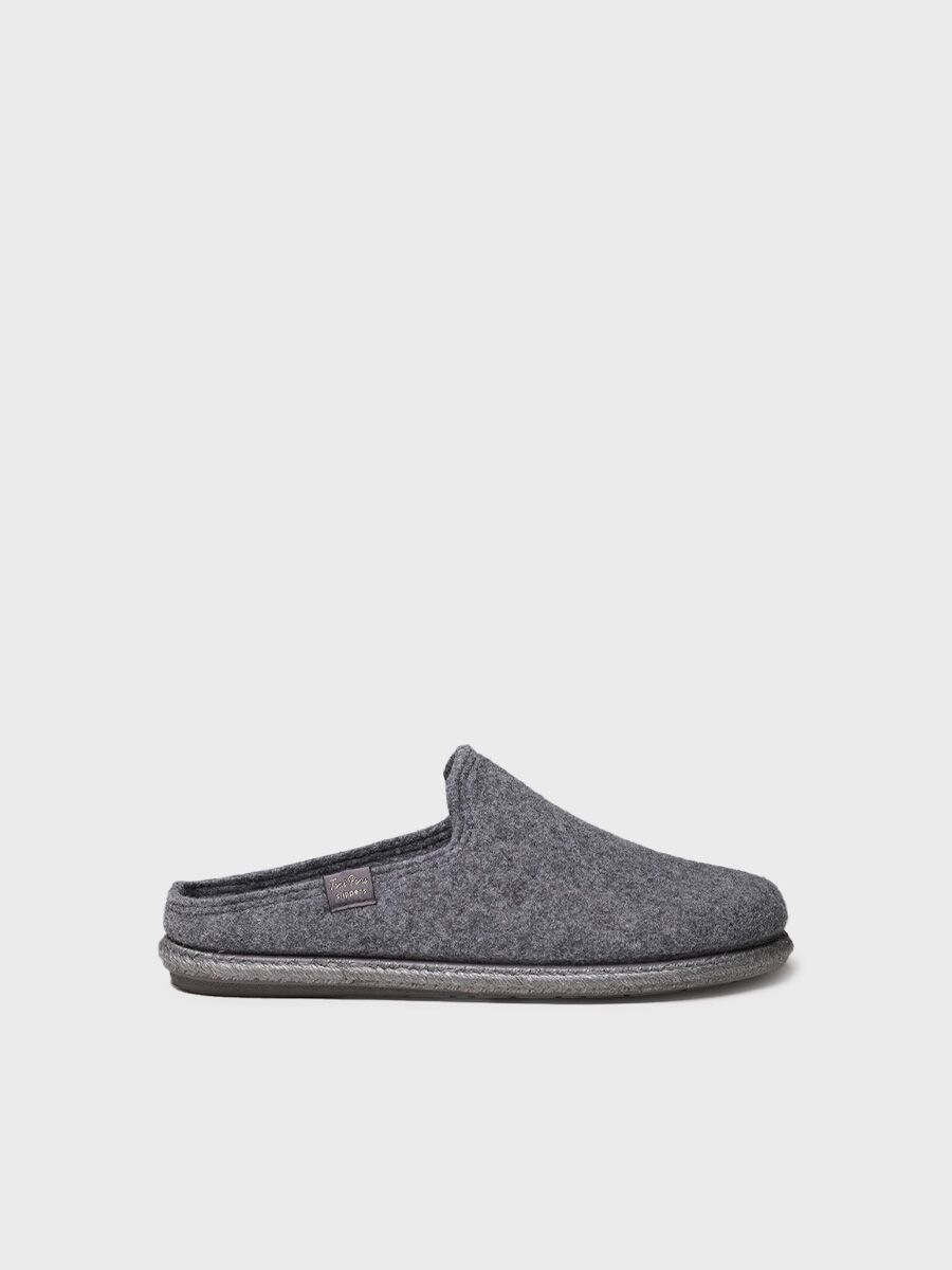 Slippers para hombre de lana reciclada en gris - TOMAS-RW