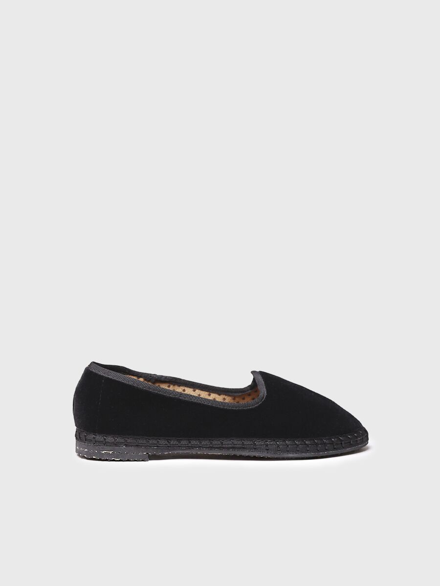 Velvet Mary Janes for women in black - CINTIA