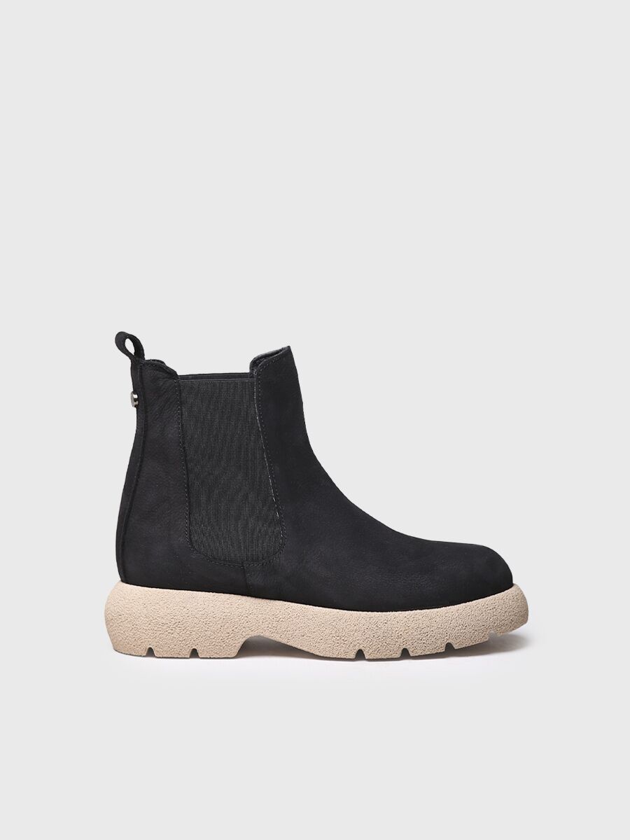 Bottine en nubuck pour femme en noir - DAVINIA