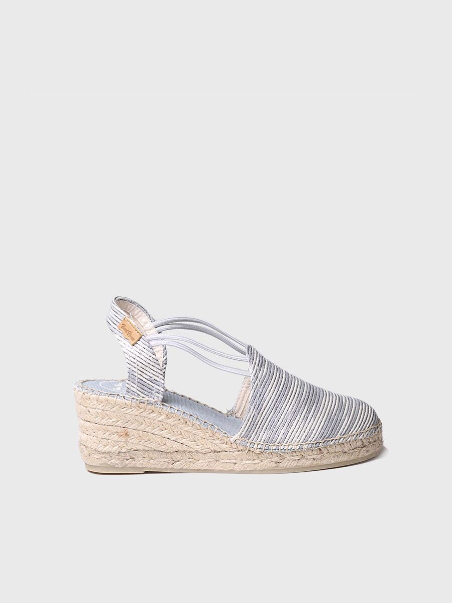 Wedge espadrilles with elastic straps in Blue colour - TANIA-ZR