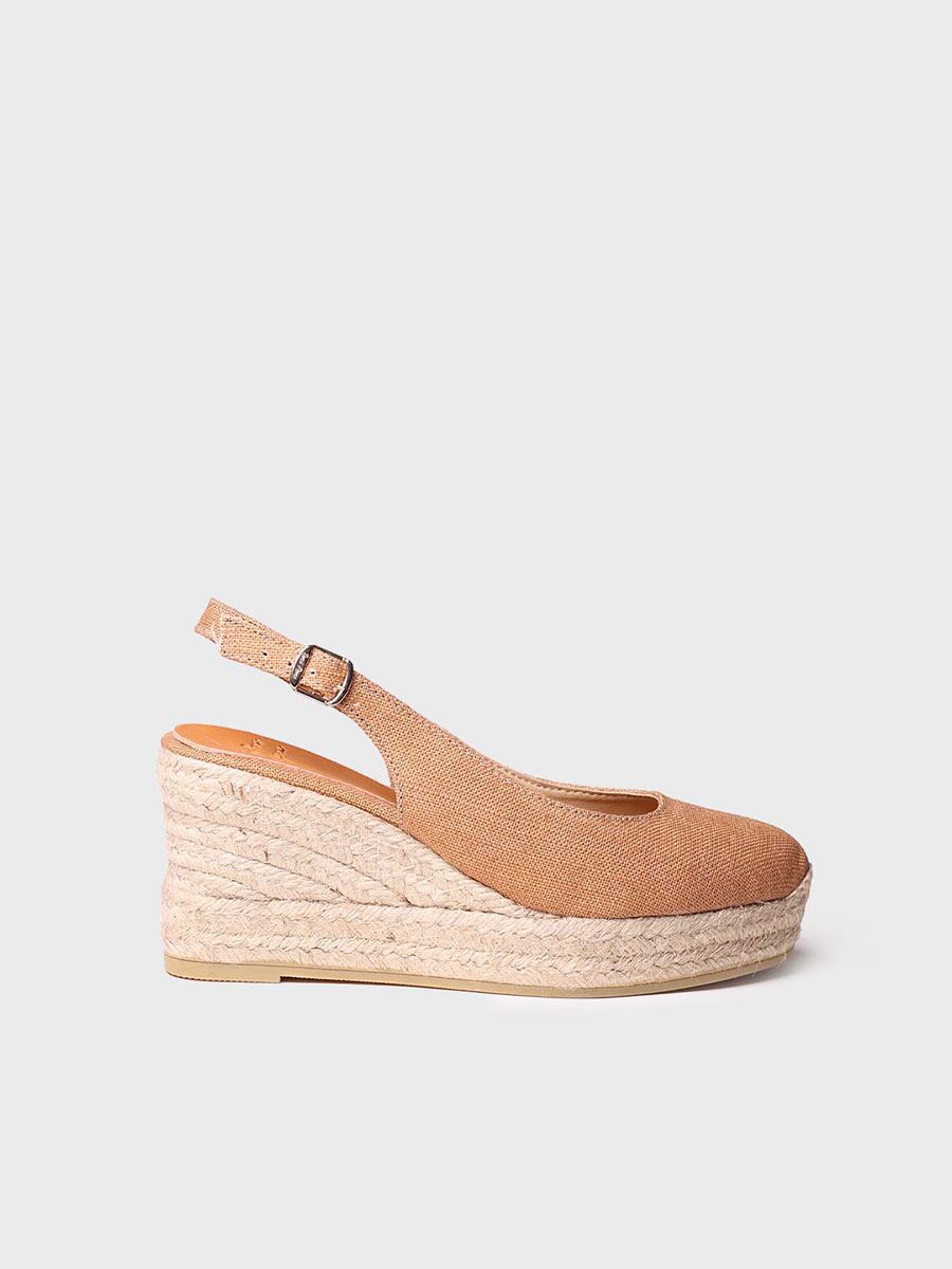 Closed wedge espadrilles in Tan colour - LEYRE-NT