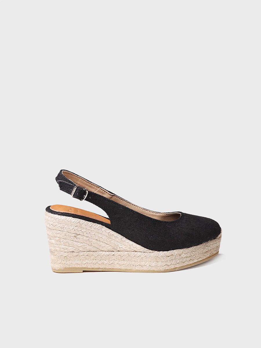 Closed wedge espadrilles in Black colour - LEYRE-NT