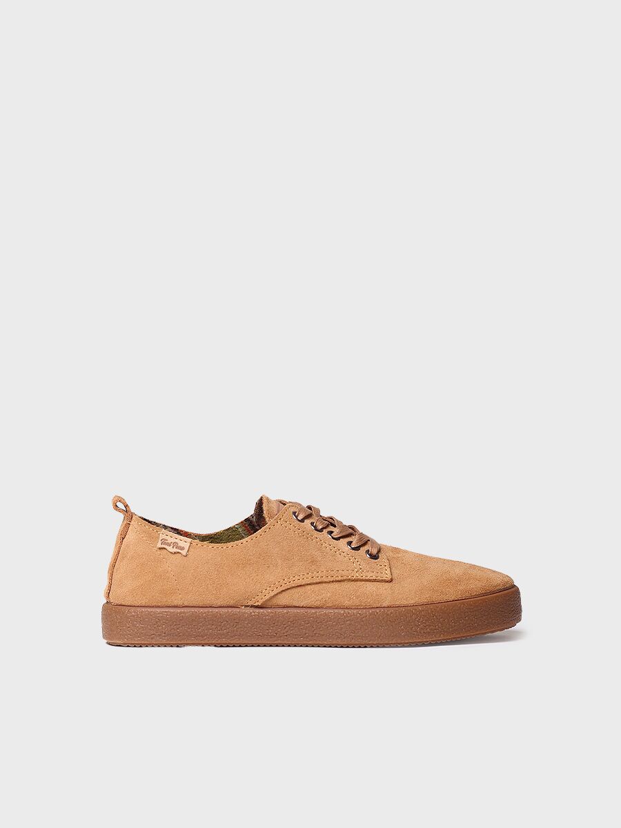 Men's lace-up shoe in suede in Camel - DERBY-SY