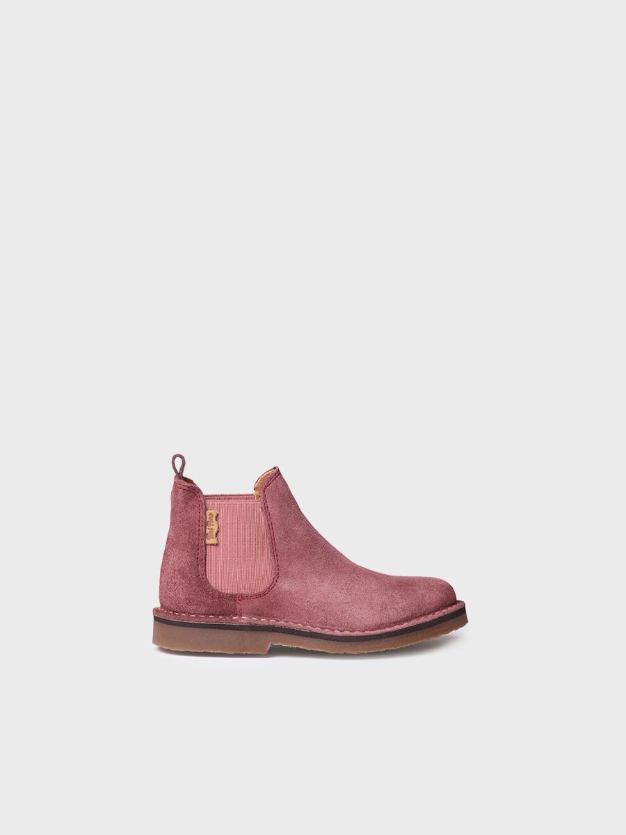 Chelsea Boot for Kids in Suede in Burgundy - CORA-SY