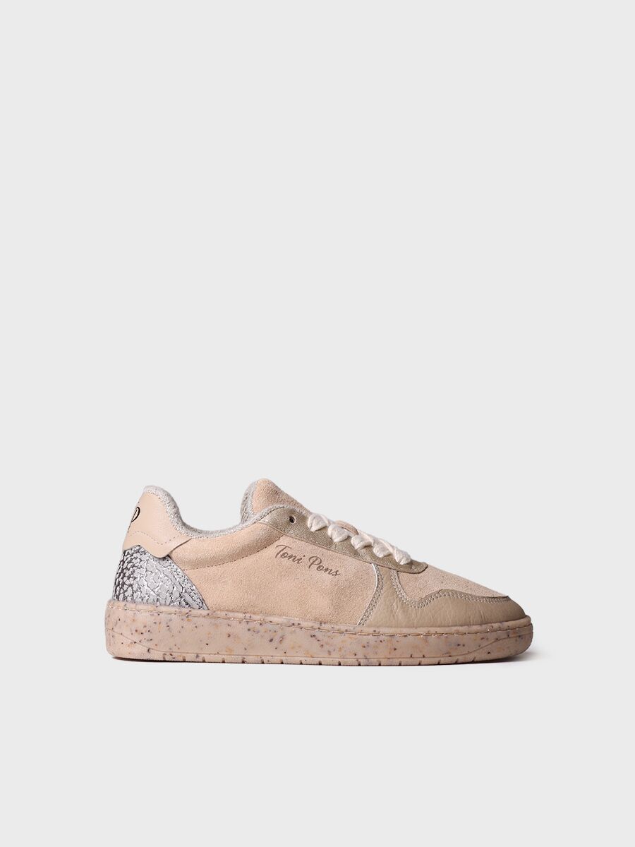 Women's Sneakers in Suede and Leather in Beige - ALEXANDRA