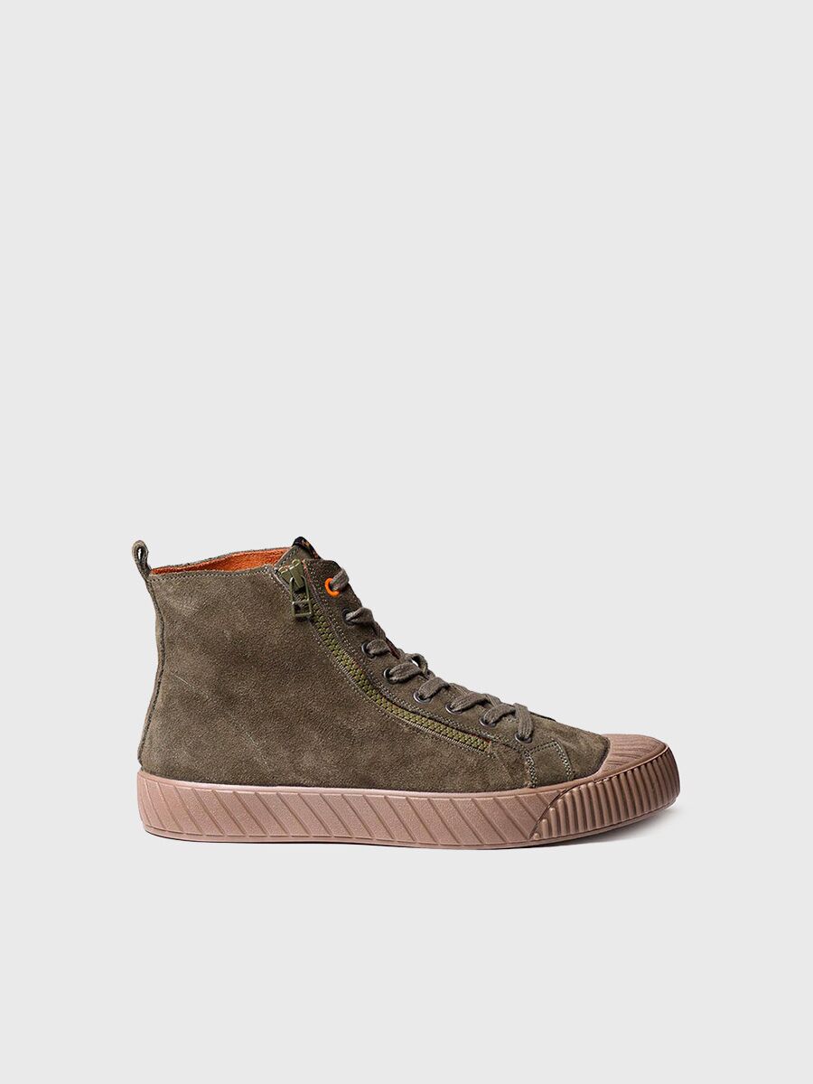 Men's Ankle boot in Suede in Khaki - GERY-SY
