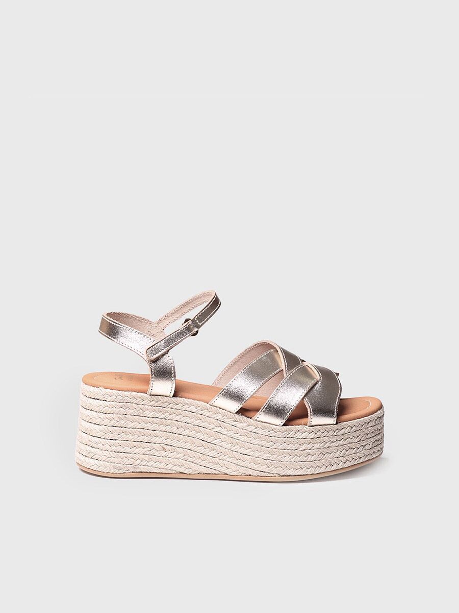 Gold platform sandal for women - CRISTINA