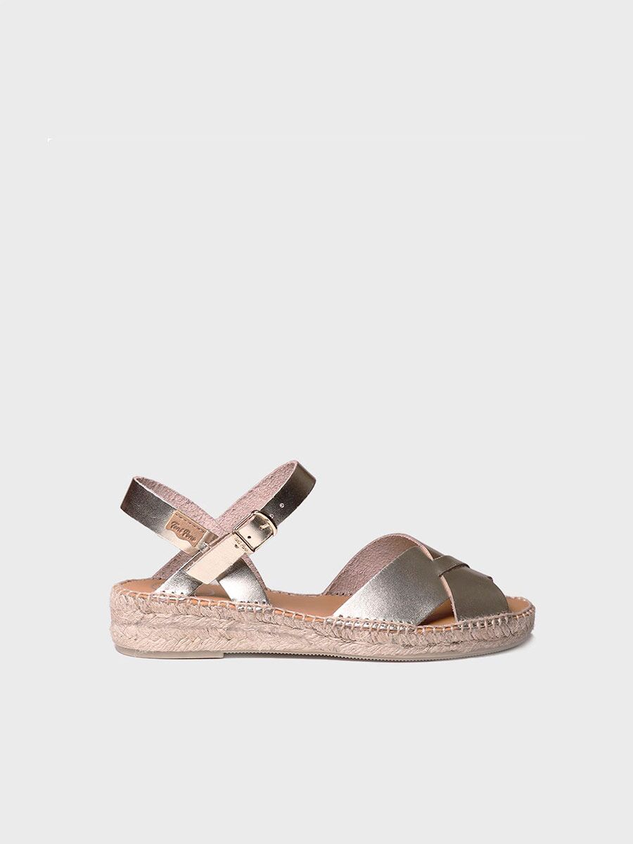 Golden sandal with buckle - ESTHER