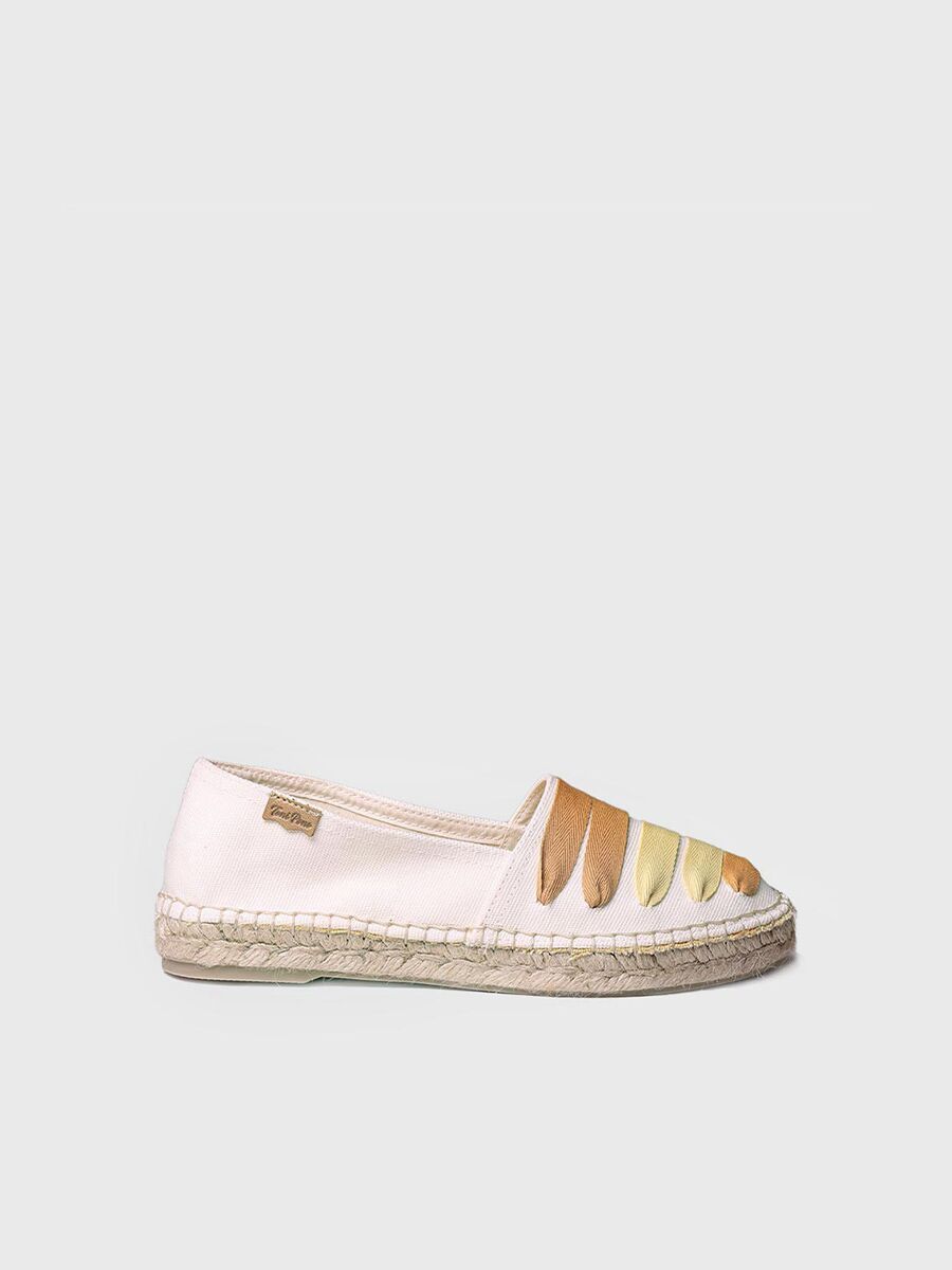Espadrilles with ribbons in Ochre colour - ROSE-CM