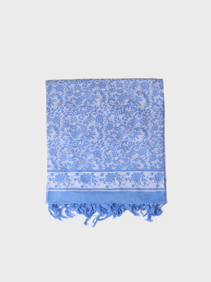 Women's scarf in blue print - FABIANA