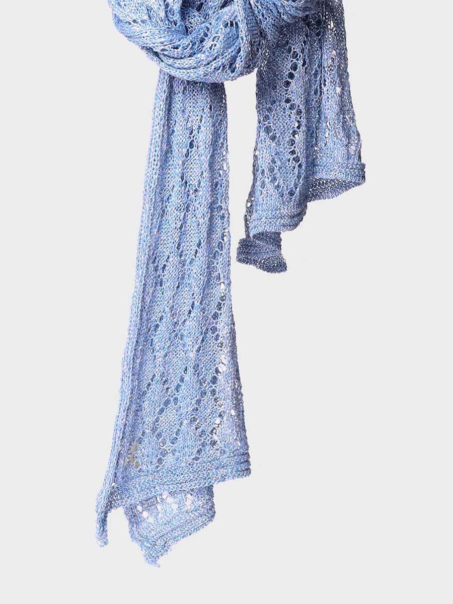 Knitted scarf in denim color - FINA