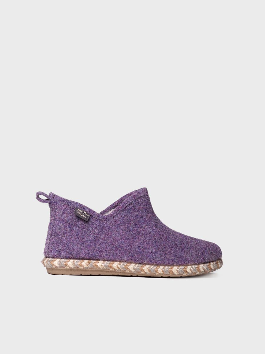 Women's slipper in felt in Purple - DUNA-FP
