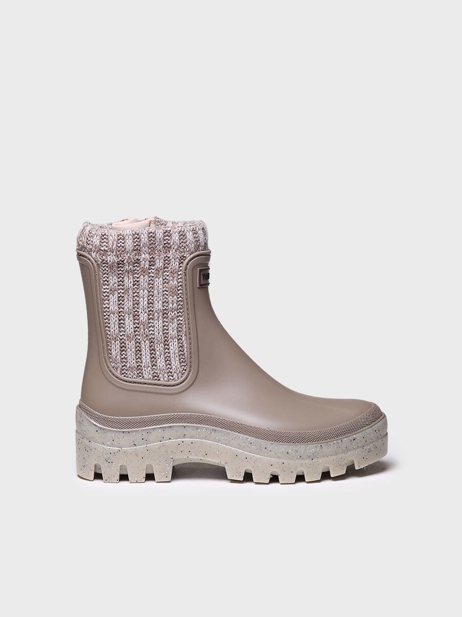 Women's rain Ankle boot in Taupe - CAMOS