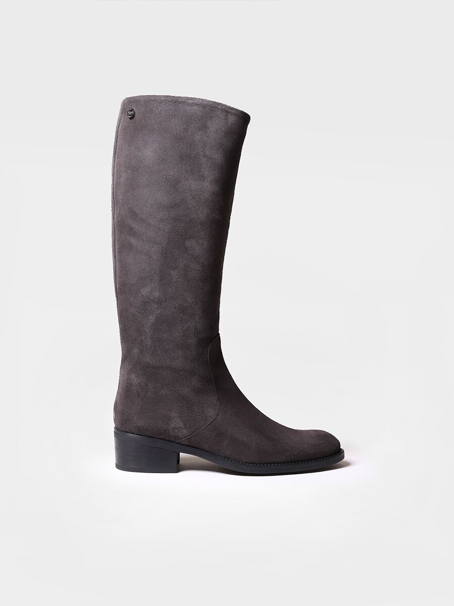 High boots for women in suede in Gray - TIROL-SY