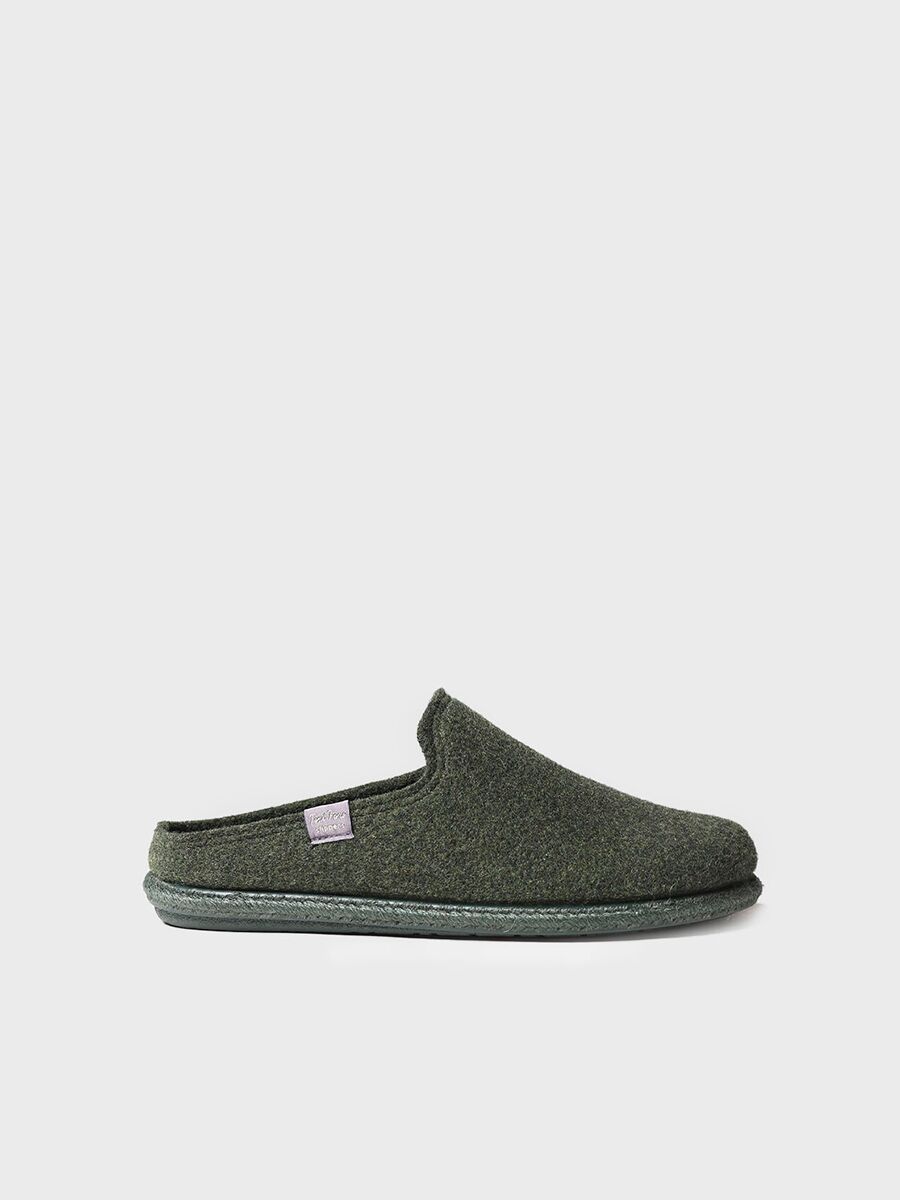 Men's Slippers made from Recycled Wool in Khaki - TOMAS-RW
