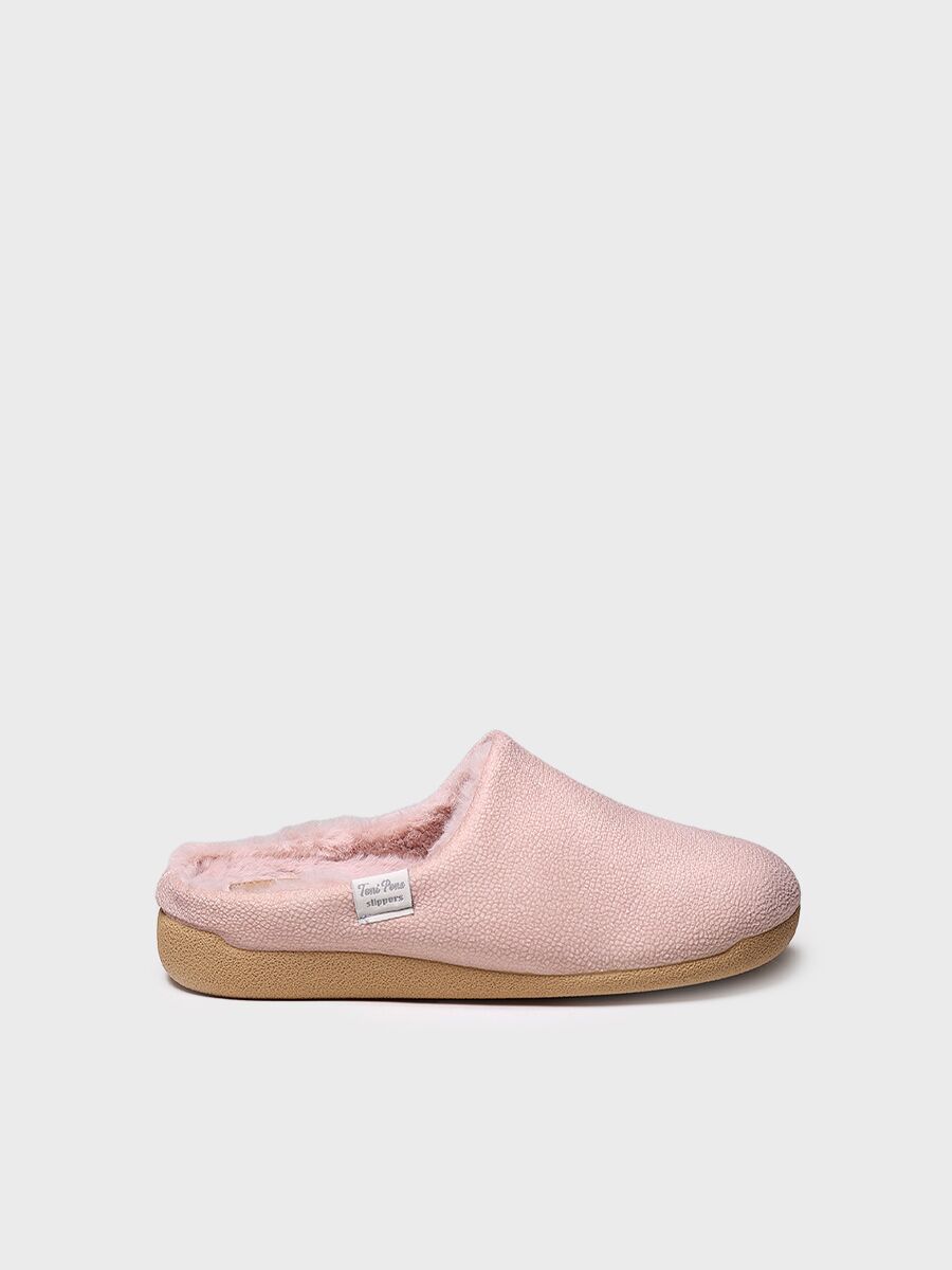 Women's house slipper in pink fabric - MOSUL-BD
