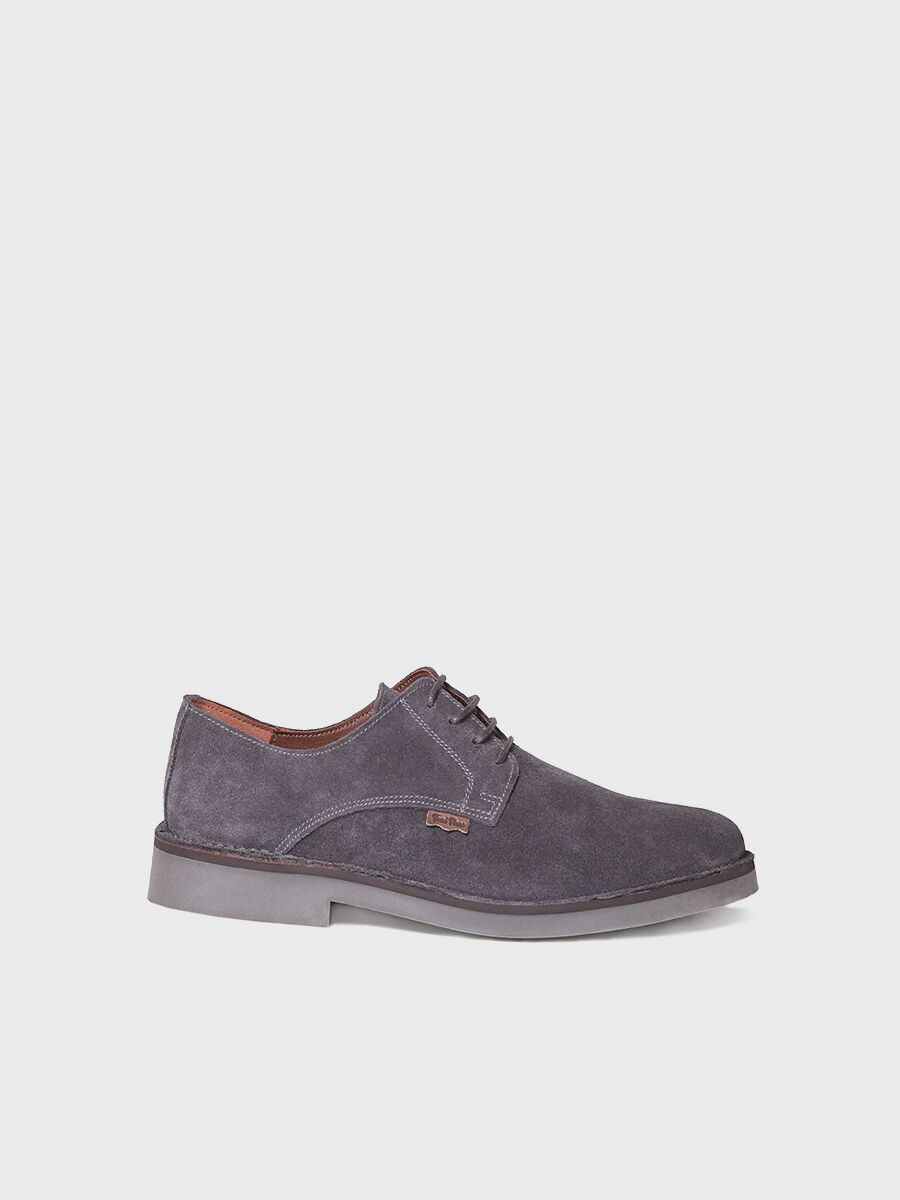 Men's Lace-up Shoe in Suede in Grey - JEFF-SY