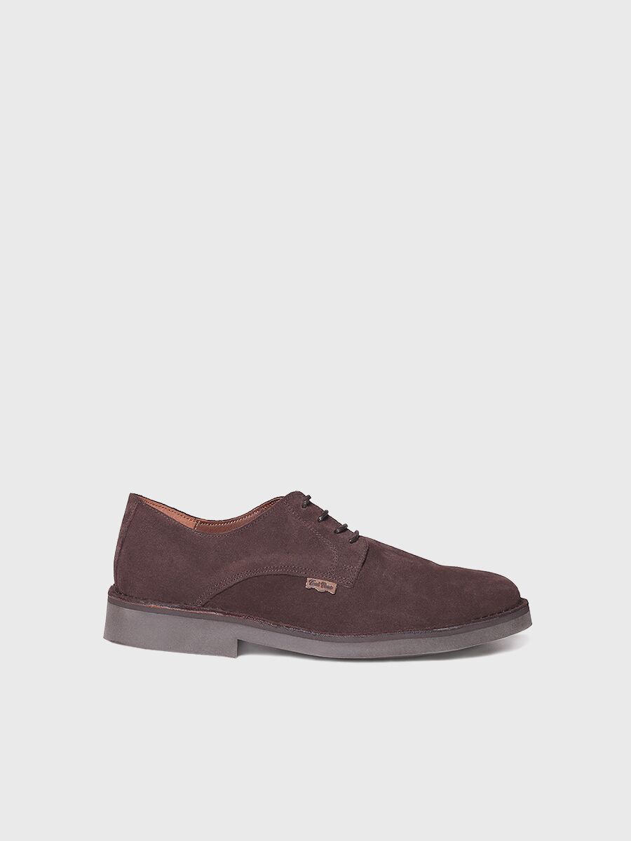 Men's Lace-up Shoe in Suede in Brown - JEFF-SY