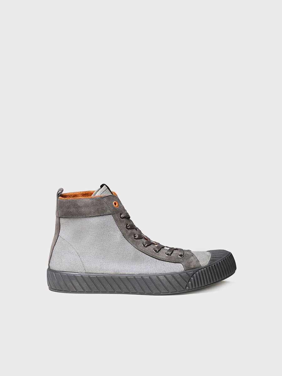 Men's Cotton and Suede Ankle boot in Grey - GAL-BU
