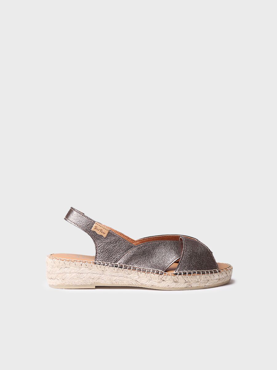 Espadrilles for women in leather - ENOLA-P