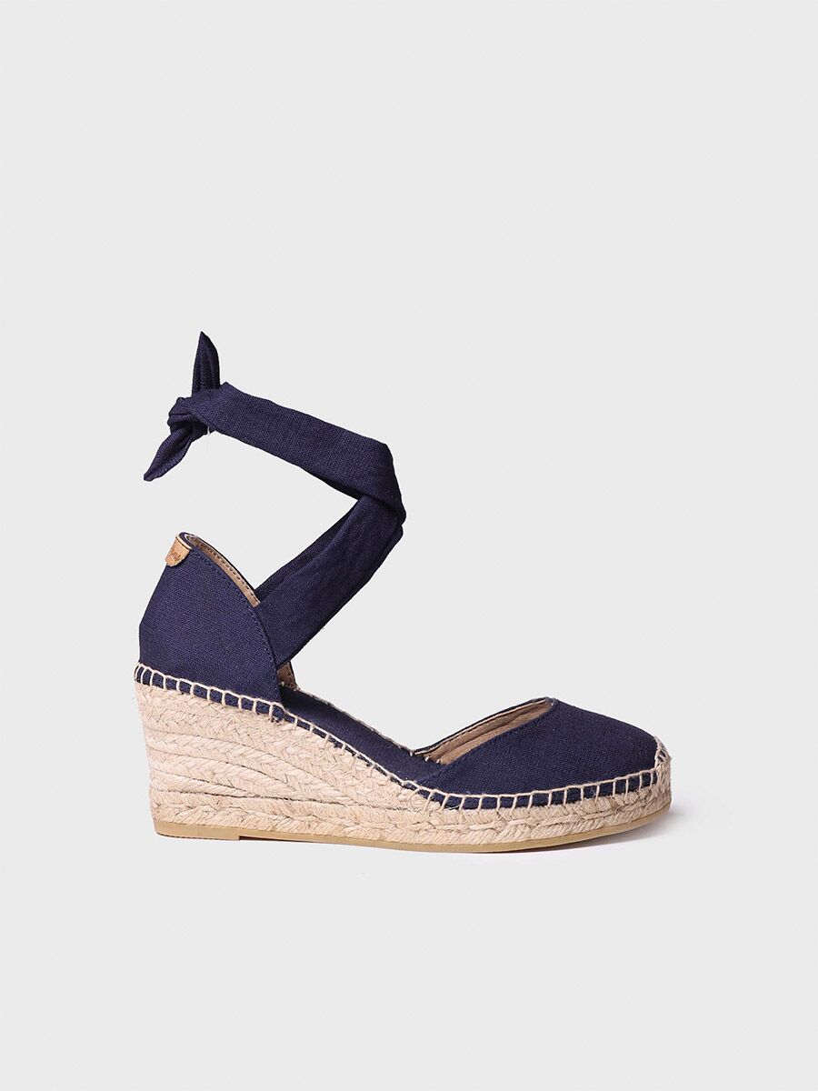 Wedge espadrilles with ribbons - JULIA