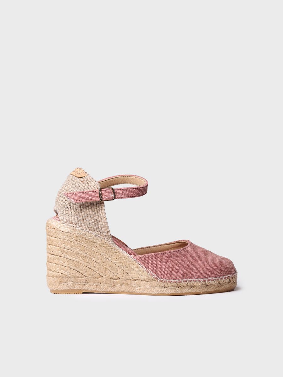Women's wedge espadrilles in linen and cotton - PIPER-GY