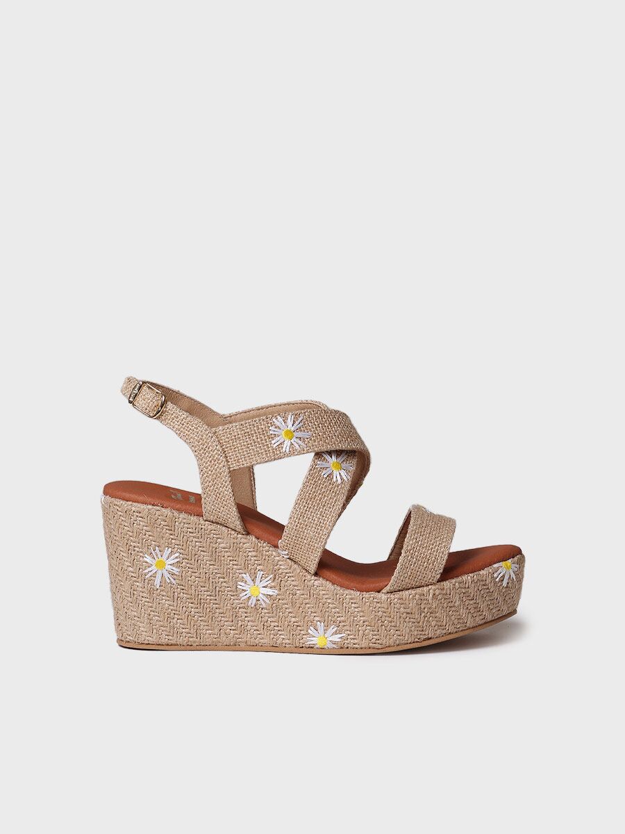 Women's espadrilles with daisies - SIDNEY