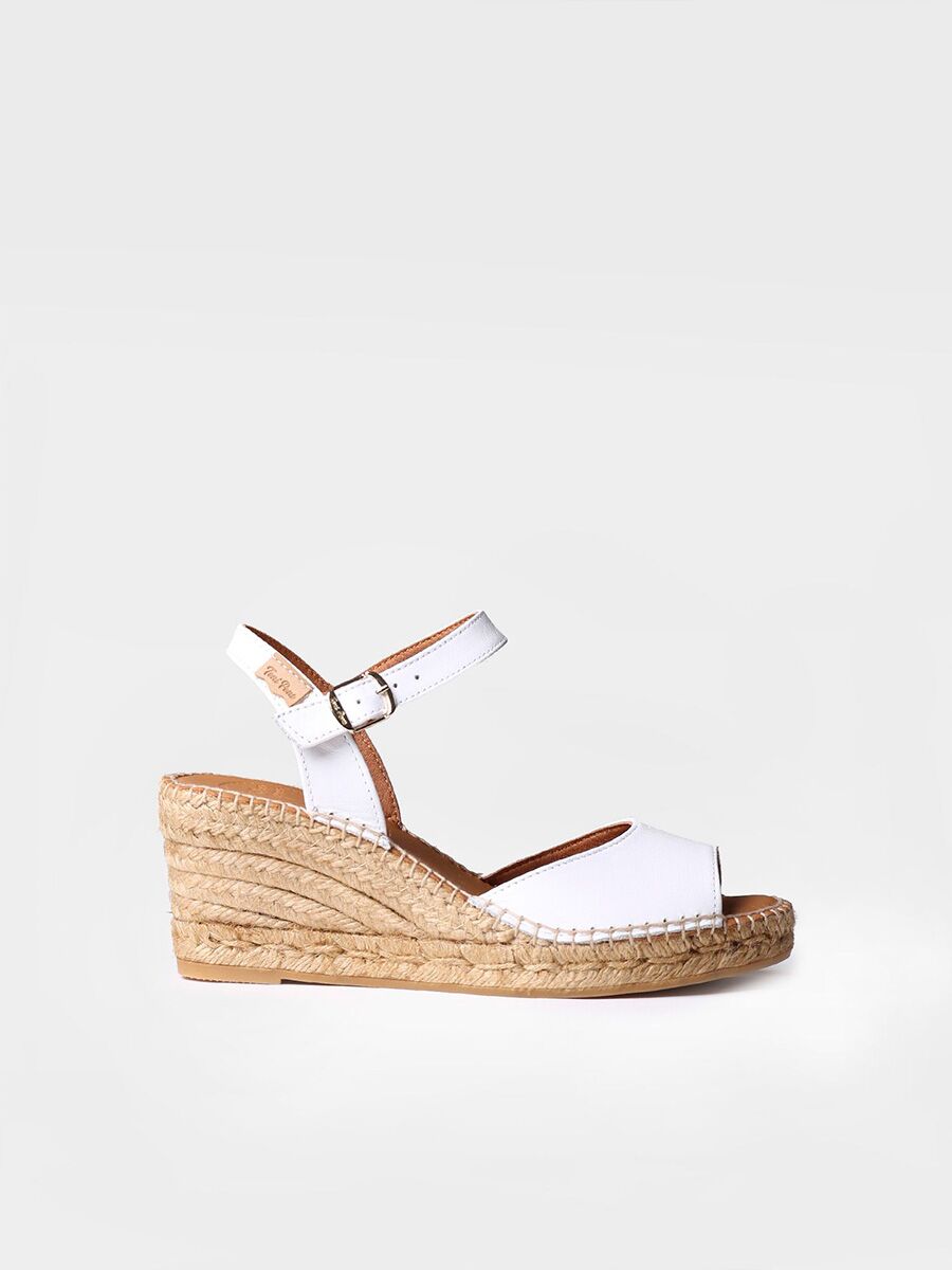 Women's wedge espadrilles in leather - SIA-P