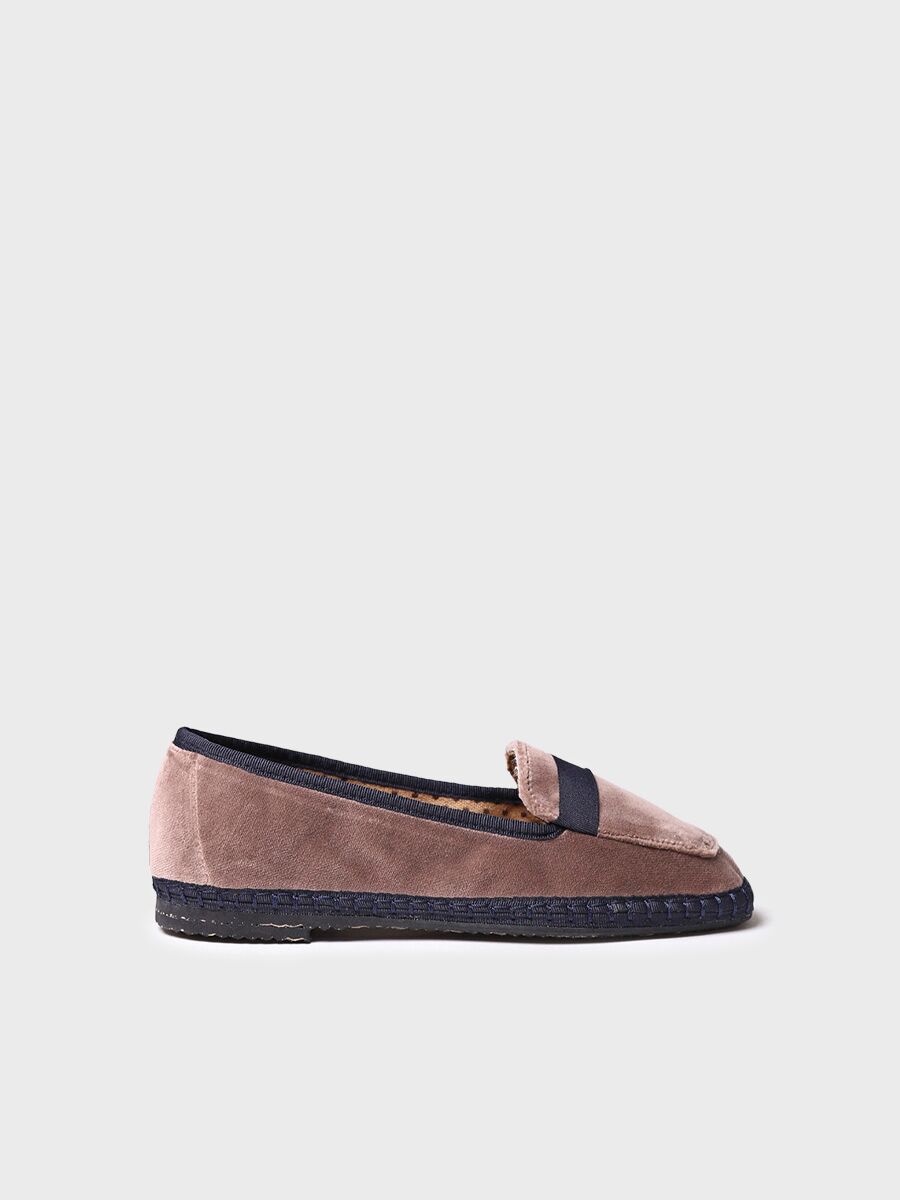 Mocassins en velours pour femme en taupe - CELINE