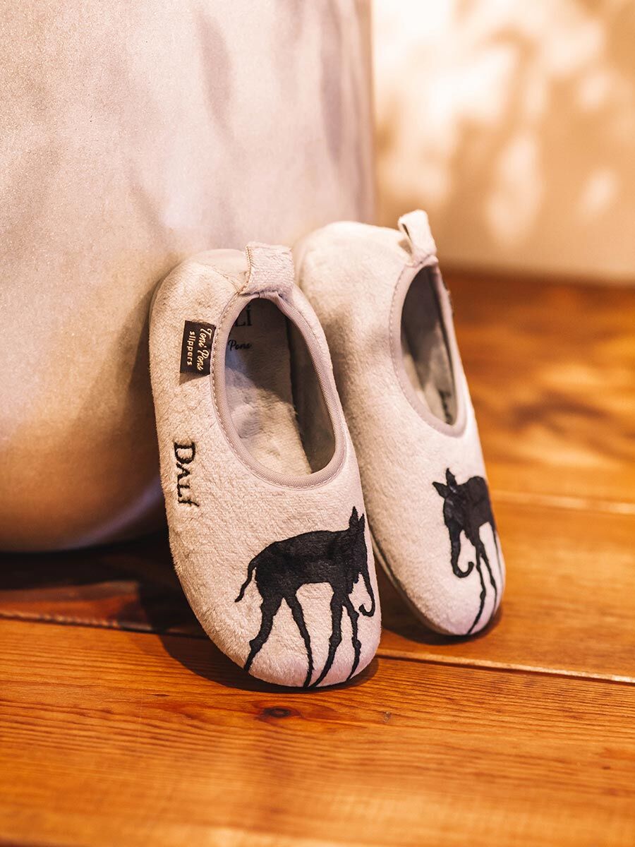 Chaussons pour enfant inspirés par l'œuvre de Salvador Dalí en gris - ELEFANT