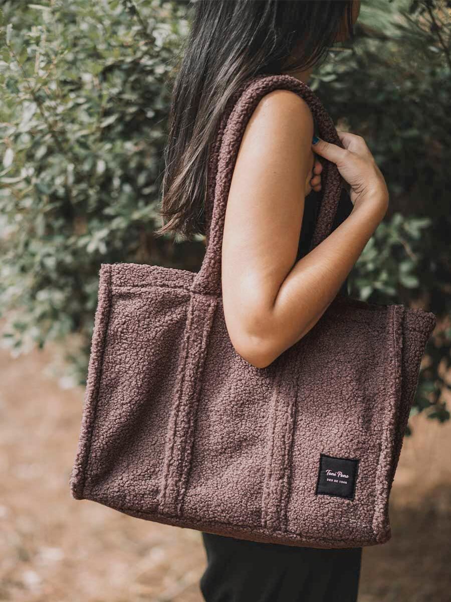 Sac shopper pour femme en couleur taupe - GWEN