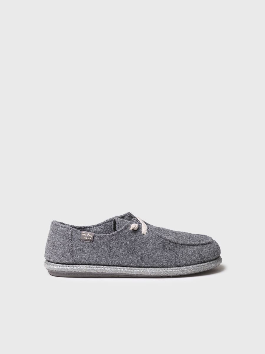 Chaussons pour homme en laine recyclée grise - TIAGO-RW